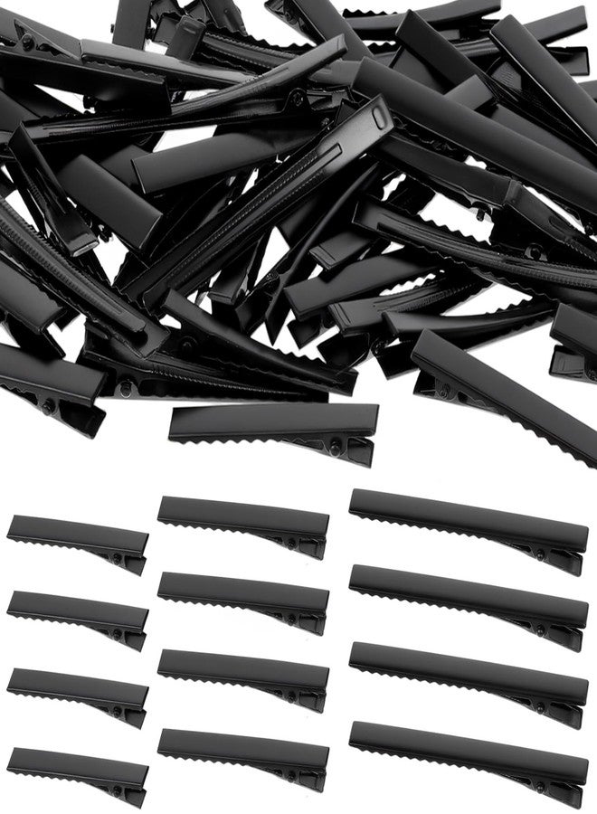 Guduling 60 Pcs Black Alligator Clips, Small Black Alligator Hair Clips, Mini Alligators Clip, Flat Top With Teeth For Women Hairbow Diy Art Craft Projects 4.5/5.6/7.5cm - Image 1